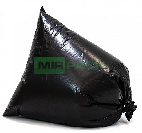 Мешки для мусора 240 литров, 80 мкм, 10 шт, ПВД, черные, прямой шов, особопрочные, обезличенные - Вид 1